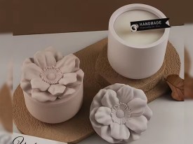 Molde silicona alhajero tapa flor grande